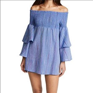 Off-the-shoulder Bell Sleeve Mini Dress 💙👗
